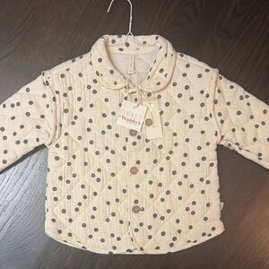 Polka Dot Quilted Jacket. Toddler size 2-3